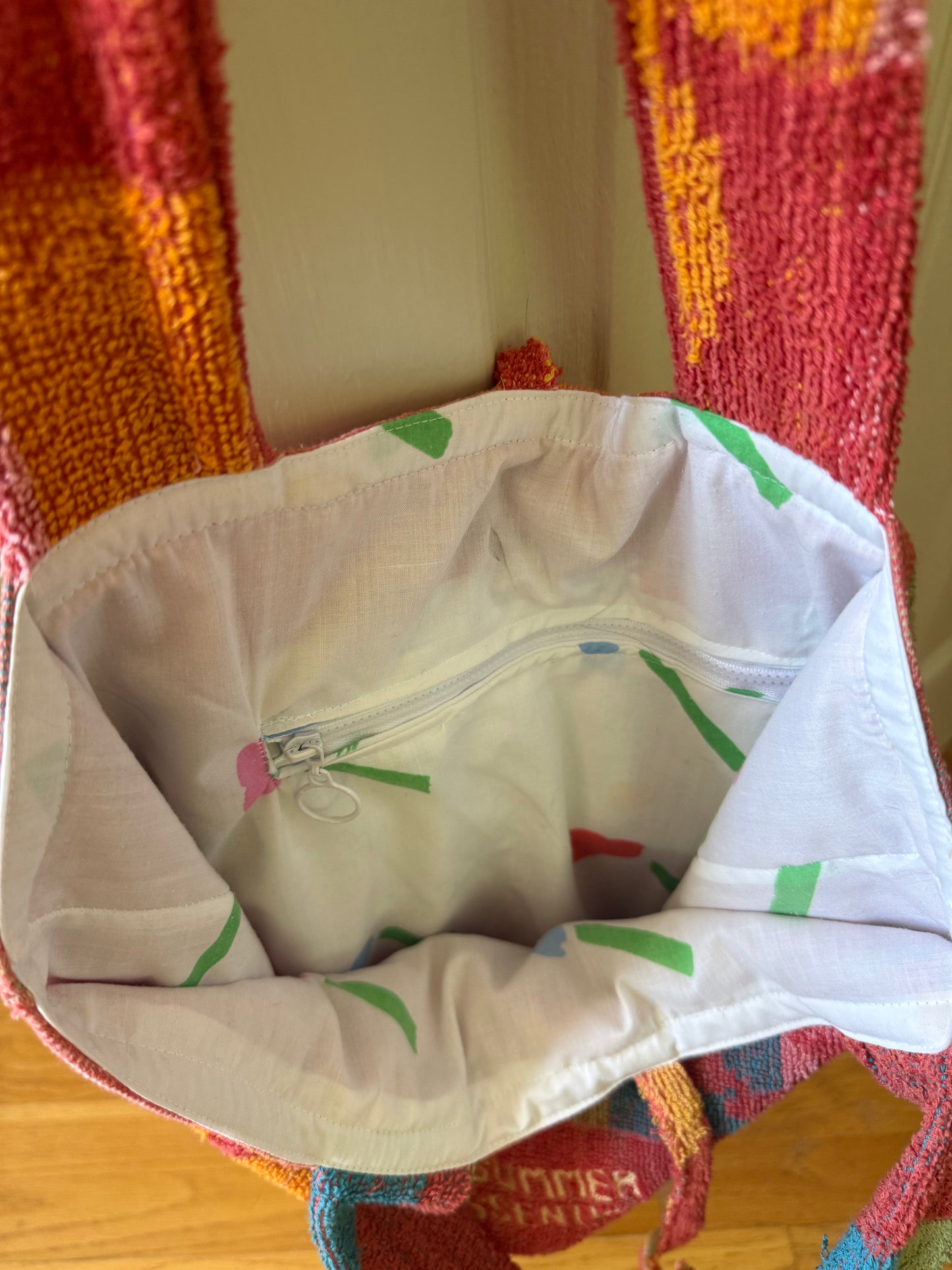 summer essentials towel tote